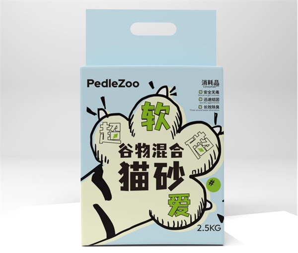 pedlezoo谷物混合猫砂测评