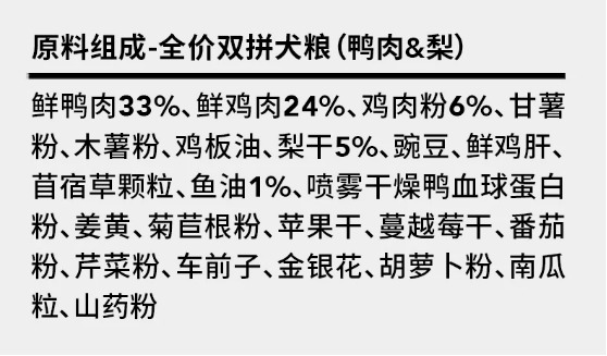 匹卡噗鸭肉梨冻干狗粮
