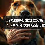 宠物健康行业趋势分析:2026年实用方法与服务建议(图4) 宠物健康行业趋势分析:2026年实用方法与服务建议(图4)